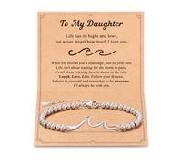Tarsus Wave Bracelet for Daughter, The Waves of Life I'll Through with You, Birthday Christmas Gifts for Women Teens, average, Stainless Steel, no gemstone