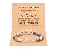 Tarsus Wave Bracelet for Women Men, Through The Waves of Life, Inspirational You're Awesome Gifts Appreciation Christmas Birthday Gifts for Her Sister Best Friend Daughter Coworker..., average, no