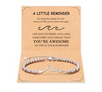Tarsus Wave Bracelet for Women Men, Through The Waves of Life, Inspirational You're Awesome Gifts Appreciation Christmas Birthday Gifts for Her Sister Best Friend Daughter Coworker..., average, no