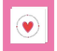 T'art Designs Happy Anniversary Heart Greeting Card with White Envelope