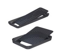 Relaxdays Tart Tin, Set of 2, with Lifting Base & Holes, 2 Sizes, Non-stick Coated, Rectangular Quiche Form, Anthracite