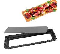 Tart Mould with Lifting Base Rectangular 35 cm Cyimi Quiche Mould Coated Non-stick Cake Baking Pan Fruit Cake Mould and Baking Mould
