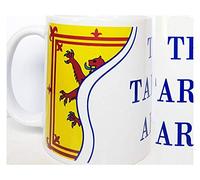 Tartan Army Ceramic Gift Mug, Scottish Flag on a mug. Can Be Personalised. St Andrews Flag and Rampant Lion Flags, Scotland Supporters Gift Mug