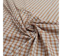 Tartan Check Shirting Fabric, Polyester Cotton Viscose Blend, 150cm Wide, Multiple Colours, Supplied by the Metre or as Sample (Terracotta, Per Metre (as one Continuous Length))