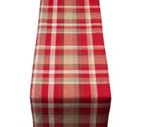 Tartan Check Table Runner in Red. Balmoral Classic Regal Red Check Design. Highland Inspired. Available in Two Sizes (30cm x 180cm)
