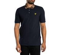 Tartan Collar Polo Shirt Dark Navy/Browm S
