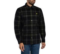 Lyle & Scott Men's Tartan Corduroy Shirt, Jet Black, L