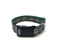 Tartan Dog Collar 25mm Wide Adjustable Comfortable Collar Small Medium Large All Dog Breeds (Medium (14" - 20"), 17. Irish National)
