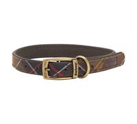 Tartan dog collar Taupe brown S