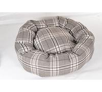 Tartan - Donut Pet Beds. 4 Colours & 4 Colors Comfortable Dog Bed, Great Seller, (Oatmeal Check, Small (24"))