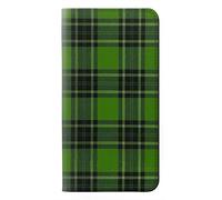 Tartan Green Pattern PU Leather Flip Case Cover For Motorola Moto E6 Plus, Moto E6s