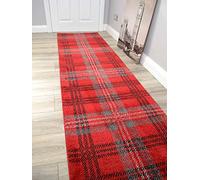 Tartan Hall Runners Modern Luxurious Soft Pile Rug Carpet Corridor Polypropylene Non Shedding Easy to Clean Rugs Very Long Hallway ANY Length