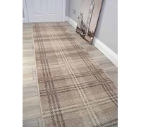 Tartan Hall Runners Modern Luxurious Soft Pile Rug Carpet Corridor Polypropylene Non Shedding Easy to Clean Rugs Very Long Hallway ANY Length