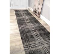 Tartan Hall Runners Modern Luxurious Soft Pile Rug Carpet Corridor Polypropylene Non Shedding Easy to Clean Rugs Very Long Hallway ANY Length