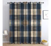 Tartan Plaid Blackout Curtains for Bedroom living Room, Rustic Country Scottish Tartan Curtains 46x72, 72 Drop Curtains 2 Panels Set, Thermal Eyelet Drapes Decorative Patterned Window Treatments