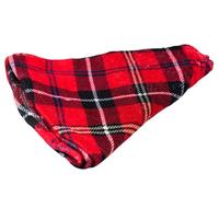 Tartan Plaid Christmas Tree Skirt Soft Fleece - Red and Black