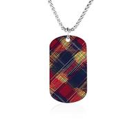 Tartan Plaid Pattern Men's Pendant Necklace for Women Customizable Jewelry Dog Tag Memorial Necklaces