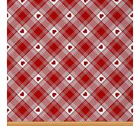 Tartan Plaid Upholstery Fabric for Chairs,Rainbow Buffalo Check Outdoor Fabric by The Yard,Valentines Day Heart Love Fabric for Upholstery and DIY Projects,1 Yard,(L92*W150cm) Red White