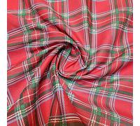 Tartan Polycotton Christmas Decor Dress Craft Fabric Xmas Material 44" (Pre Cut 1 Meter) (Royal Stewrat)