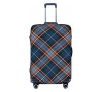 Tartan-Red-Black-Blue-Gold-and-White-Plaid-Tartan-Flannel-Shirt-S Luggage Cover, Washable Suitcase Cover - Travel Fashion Elastic Suitcase Protector Large