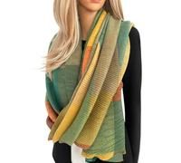 Tartan Scarf Checked Blanket Scarf Women, Oversized Scarf Shawl Wrap, Ladies Scarves, Rainbow Plaid Scarf Long Large Warm Winter Scarf, Colour Block, Womens Gifts (Pleated Green)