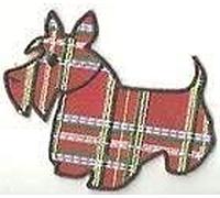 Tartan Scottie Westie Dog Scotland Crest Flag World Embroidered Patch Badge