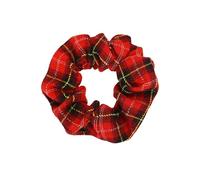 Tartan Scrunchie - Burns Night Accessories,Tradional Scottish Style Red Plaid Hair Tie for Women and Girls,Elastic Tartan Hair Bobble Accessories for Rabbie Burns Events & Highland Party