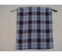 Tartan style Cotton Drawstring Bags, 38cm x 43cm (3 bag pk)