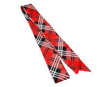 Tartan Tie Decorations for Burns Night Accessories,Red Black White Traditional Scottish Check for Burns Supper,Long Scottish Fancy Dress Tie Celebration Outfit Accessory (Men/Women)
