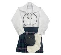 Tartan Tweeds Baby Kilt Outfit, Adjustable Waistband, Shirt, Hose, Sporran, Unisex (Scottish National, 12-24 Months)