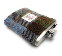 TARTAN TWEEDS Harris Tweed 8oz Hip Flask Stainless Steel Boxed (MacLeod)