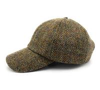 Tartan Tweeds Harris Tweed Men's Baseball Cap Adjustable Hat (Brown Herringbone)