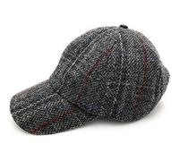Tartan Tweeds Harris Tweed Men's Baseball Cap Adjustable Hat (Grey Check)