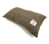 Tartan Tweeds Harris Tweed Rectangular Cushion With Velvet Back Made In Scotland (Green Herringbone)