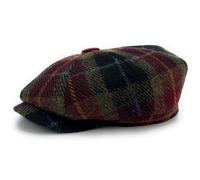 Tartan Tweeds Harris Tweed Traditional Peak Eight Panel Newsboy Cap British Made Rust Check (UK, Alpha, XL, Rust Check)