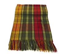 Tartan Tweeds of Scotland Modern Scottish tartan Knee blanket / Rugs - 100% Irish Soft Wool - Throw plaid Outdoor Blanket - 190 cm X 78 cm (Buchanan Autumn)