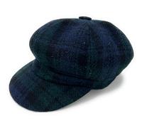 Tartan Tweeds Women's Harris Tweed Baker Boy Cap Hat One Size Made in the UK (Black Watch)