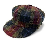 Tartan Tweeds Women's Harris Tweed Baker Boy Cap Hat One Size Made in the UK (Rust Check)