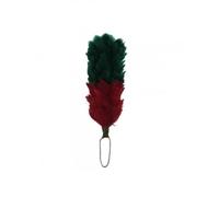 Tartancity 6'' Feather Hackle - Green & Red, Scottish Glengarry Hat/Bonnet Hackles with Brass Loop