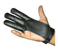 Tartancity Archery Bear Claw Glove Hunting Shooting Gloves Leather, Black 3 Finger Gloves for Archers (Black, M)