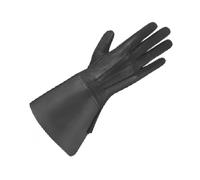 Tartancity Men’s Leather Gauntlet Gloves Long Cuff for Drummer & Piper - Real Soft Leather Band & Ceremonial Gloves (Black Long Glove, 2 XL)