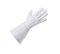 Tartancity Men’s Leather Gauntlet Gloves Long Cuff for Drummer & Piper - Real Soft Leather Band & Ceremonial Gloves (White Men Glove, Small)
