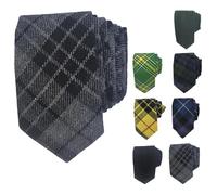 Tartancity Men's Tartan Tie - Classic Plaid Pattern, Stylish Cotton & Wool Blend, Perfect for Formal, Business & Casual Wear (Grey Watch)