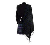 Tartancity New Black watch Royal Stewart Scottish Highland Purled Fringe Budget Kilt Fly Plaids For Men