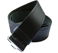 Tartancity Scottish Black Leather Kilt Belt - Masonic, Thistle & Plain Styles - Real Leather Traditional Kilt Belt Without Buckle for Men & Boys (Plain Leather Belt, Medium)