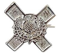 Tartancity TC New Scottish Glengarry Cap Badges Cross Thistle Emblem Antique/Silver Chrome Finish/Army Cap Badge (Chrome)