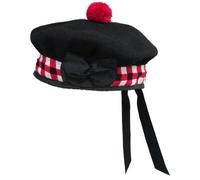 Tartanista Balmoral Black Scottish Diced Kilt Beret 7 1/8-57