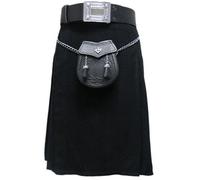 Tartanista Boys Value Plain Black Highland Scottish Kilt 20