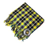 Tartanista Fly Plaid DeLuxe Scottish Piper Kilt 106" x 53" Stone Brooch - Cornish