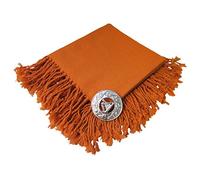 Tartanista Irish Kilt Fly Plaid 44" x 44" Thistle Brooch - Saffron Orange